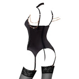 Abierta fina stretchy open basque set with chains - 80b/m - peaches and screams