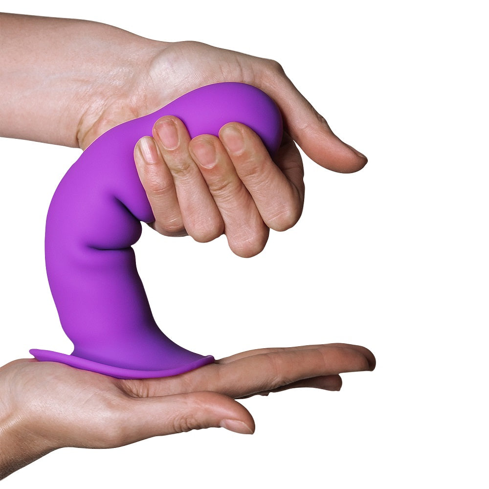 Adrien lastic cushioned core suction cup ribbed silicone dildo 7 inch - strap on dildos peaches and screams
