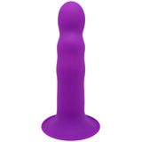 Adrien lastic cushioned core suction cup ribbed silicone dildo 7 inch - strap on dildos peaches and screams