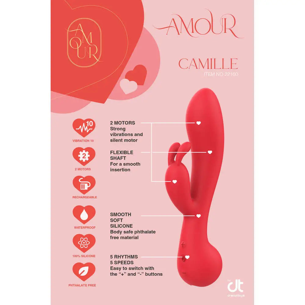 Amour rabbit vibe camille dual g spot vibrator - peaches and screams