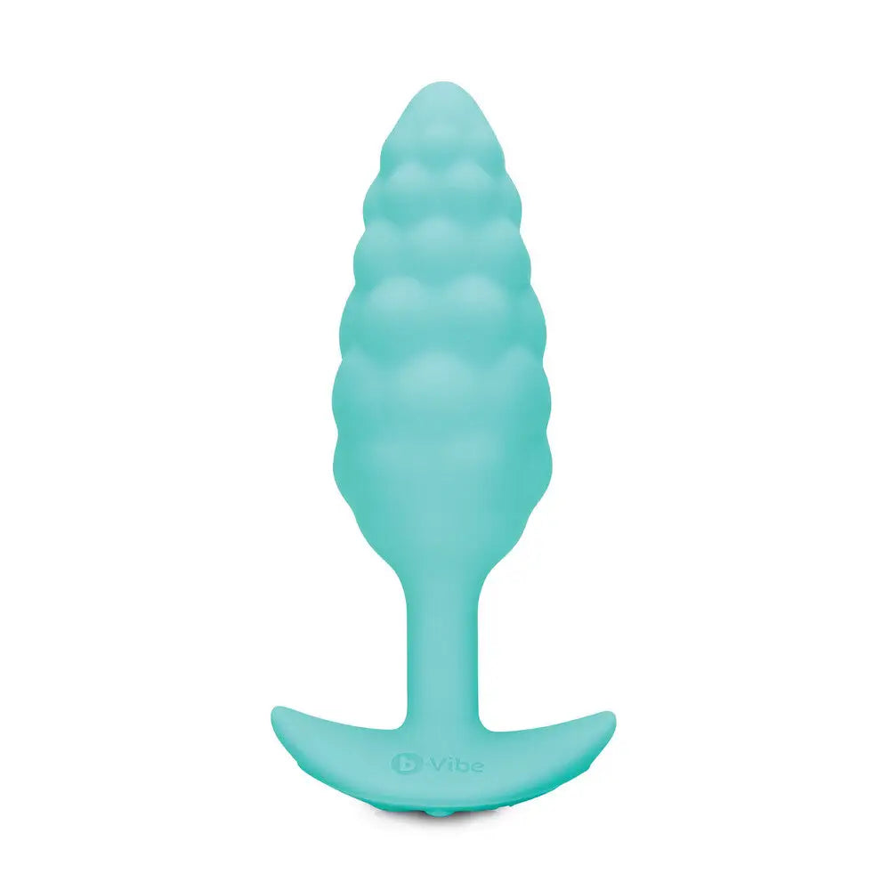 B vibe silicone green rechargeable medium butt plug - peaches and screams