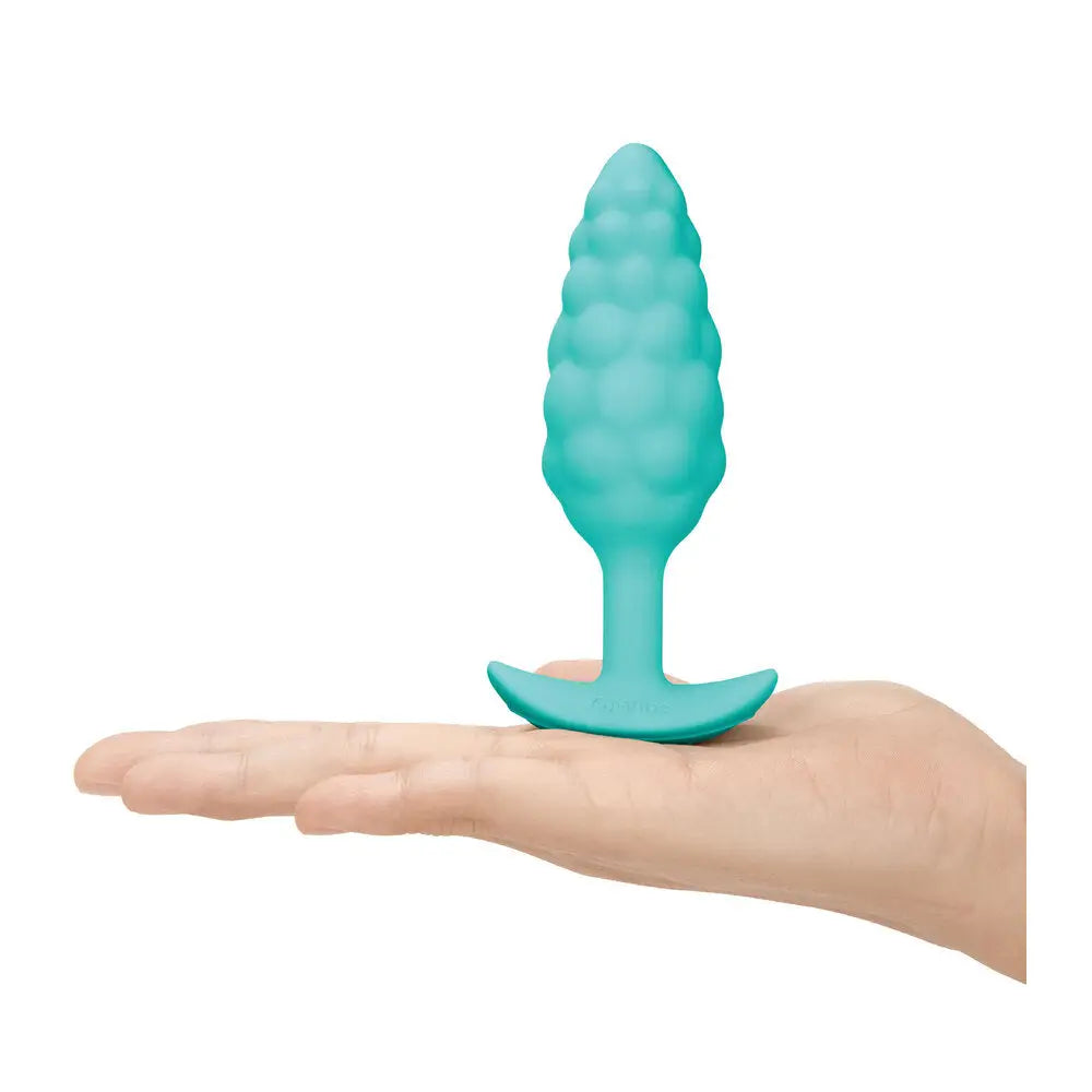 B vibe silicone green rechargeable medium butt plug - peaches and screams