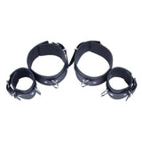 Black bondage arm to forearm leather shackles - peaches and screams