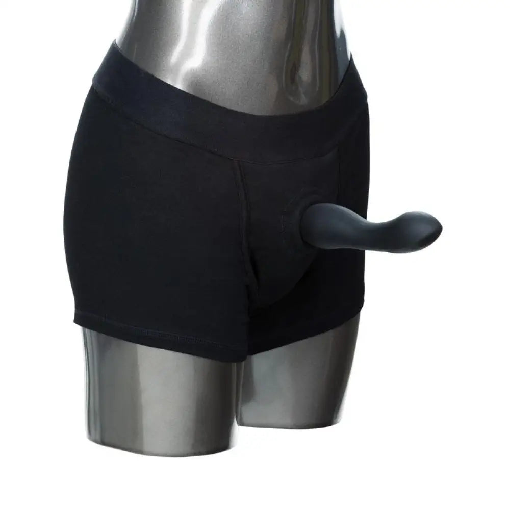 Black boxer packer brief with reinforced o-ring m-l - peaches and screams
