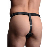 Black cock ring harness with silicone butt plug - peaches and screams