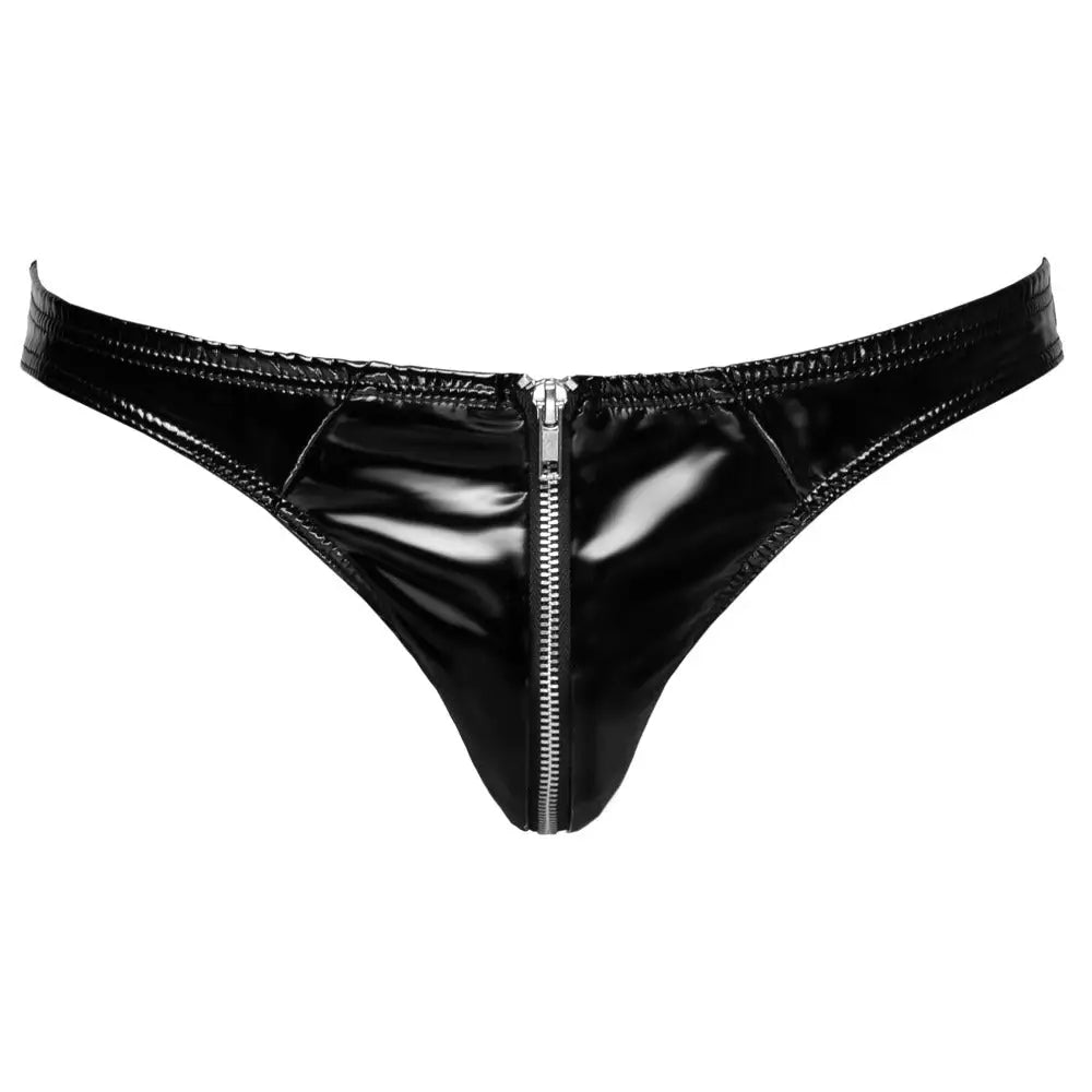 Black Level Vinyl Sexy Male Briefs With Zip - Small - Peaches and Screams