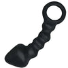 Black waterproof ram anal probe with finger loop 5.5 inch - peaches and screams
