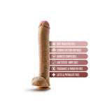 Blush novelties 14 inch flesh brown realistic dildo with balls - peaches and screams