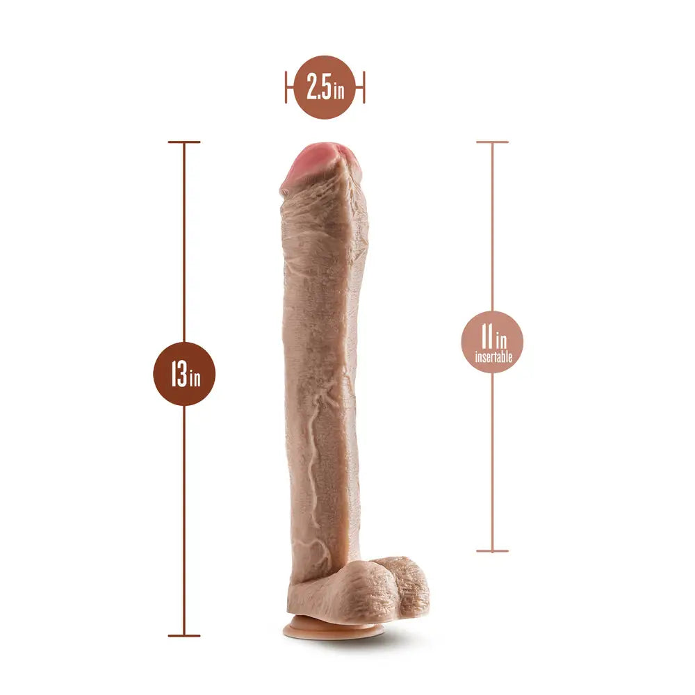 Blush novelties flesh pink 13 inch realistic suction dildo - peaches and screams