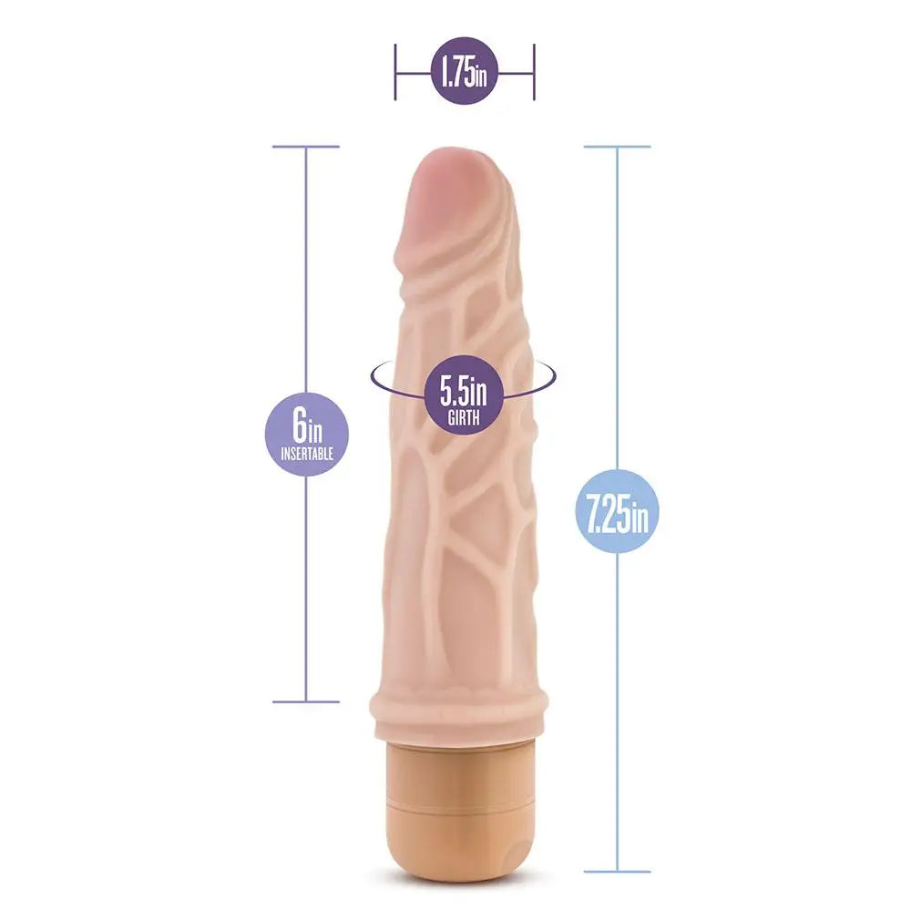 Blush novelties flesh pink 7.5 inch realistic vibrator - peaches and screams