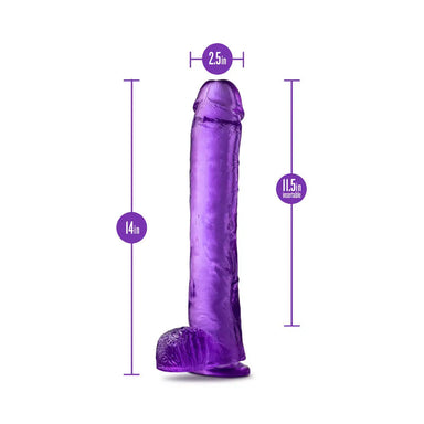 Blush Novelties Rubber Purple Realistic Dildo With Suction Cup And Balls - Peaches Screams