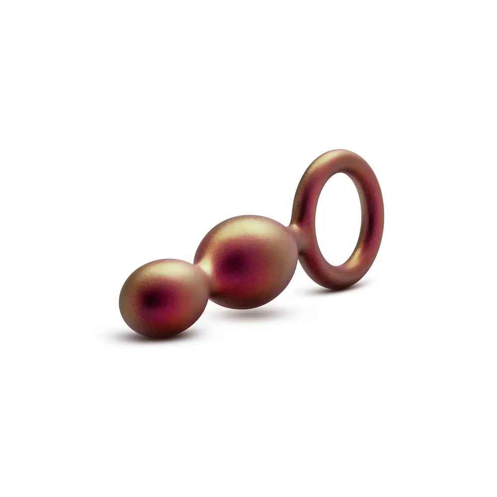 Blush novelties silicone pink beaded butt plug with finger loop - peaches and screams