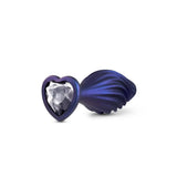 Blush novelties silicone purple bling medium butt plug 4.5 inch - peaches and screams