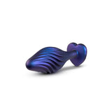 Blush novelties silicone purple bling medium butt plug 4.5 inch - peaches and screams