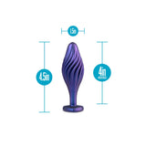 Blush novelties silicone purple bling medium butt plug 4.5 inch - peaches and screams
