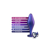 Blush novelties silicone purple wavy bling butt plug 4.5 inch - peaches and screams