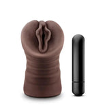 Blush novelties stretchy realistic feel brown vagina vibrator - peaches and screams