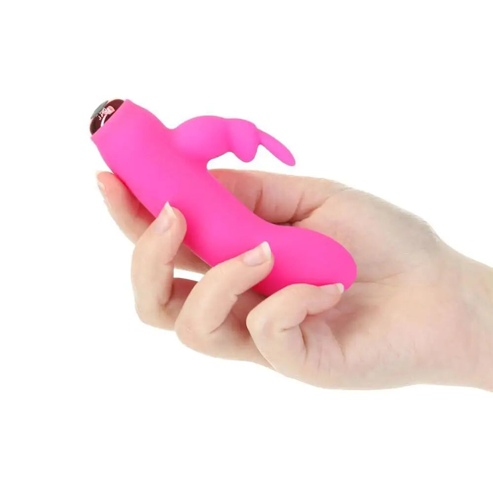 Bms enterprises silicone pink bunny rechargeable vibrator - peaches and screams