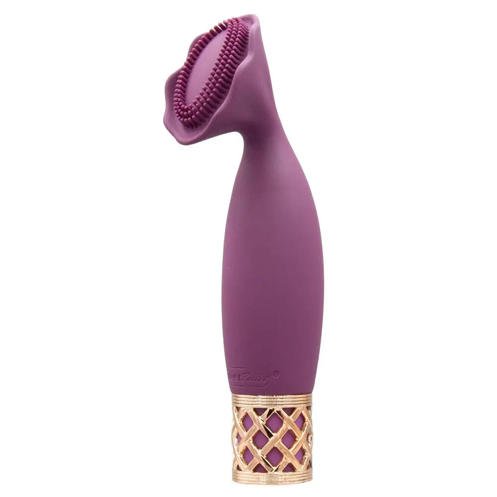 Bms silicone purple rechargeable clitoral massager 5.2 inch - peaches and screams