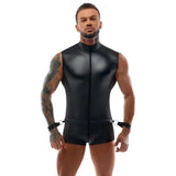 Body jumpsuit with restraints and integrated cuffs - peaches and screams