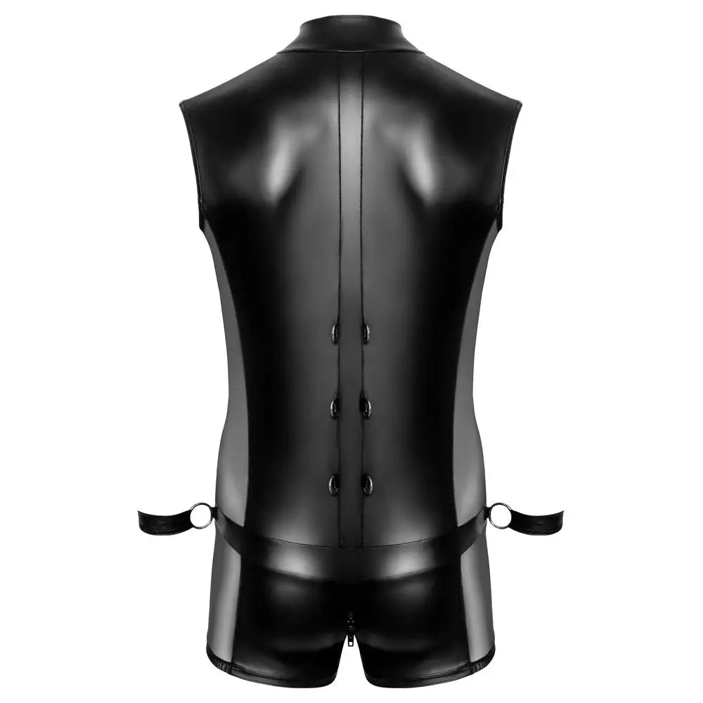 Body jumpsuit with restraints and integrated cuffs - peaches and screams