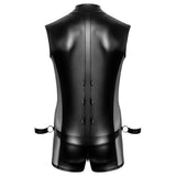 Body jumpsuit with restraints and integrated cuffs - peaches and screams