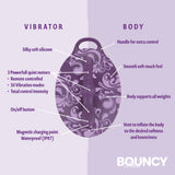 Bouncy bliss classic sit-on vibrator with rechargeable remote control - g-spot vibrators peaches and screams