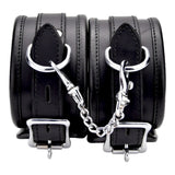 Bound leather ankle restraints - bondage restraints peaches and screams