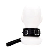 Bound leather collar - bondage collars peaches and screams