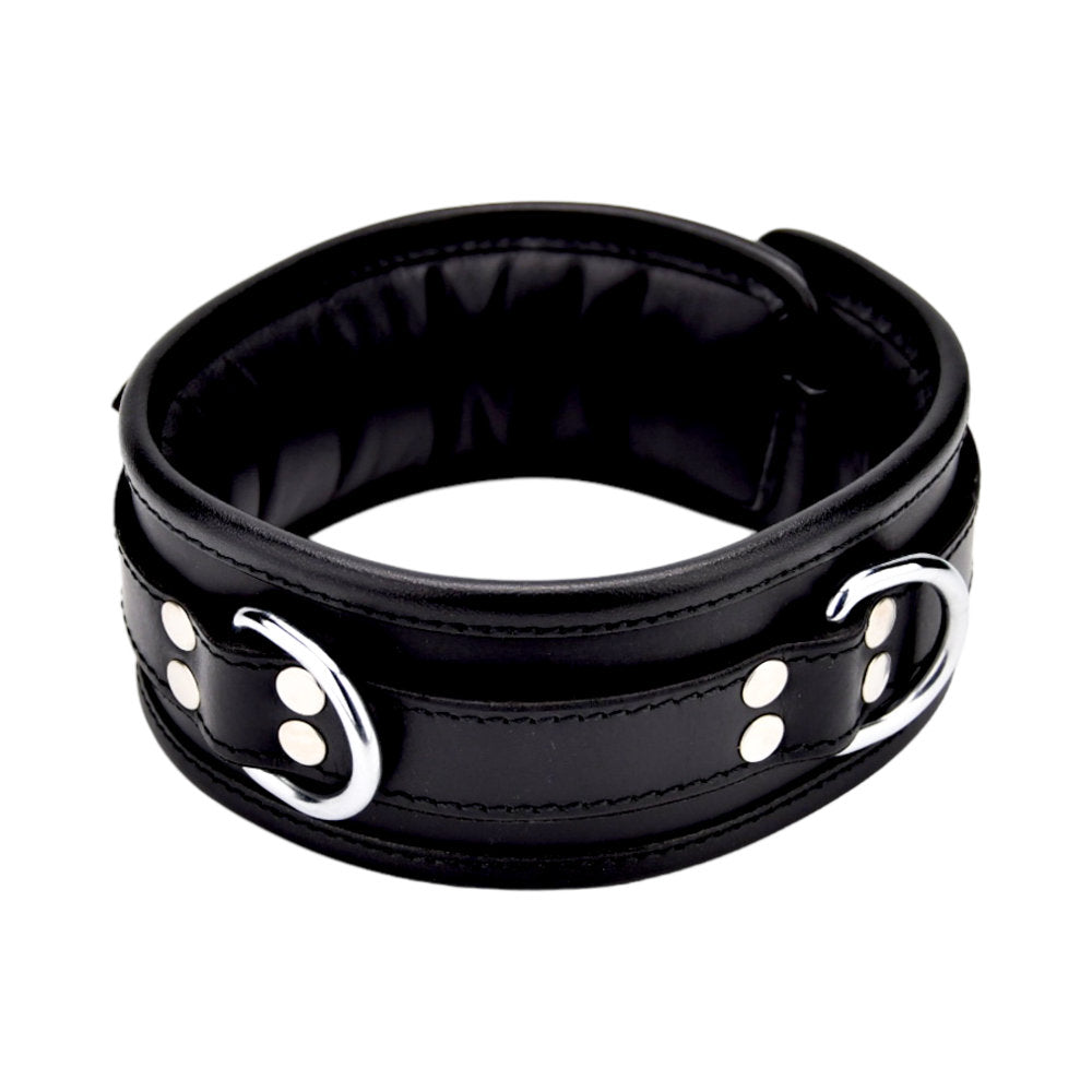 Bound leather collar - bondage collars peaches and screams