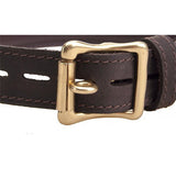 Bound nubuck leather choker with ’o’ ring - bondage collars peaches and screams