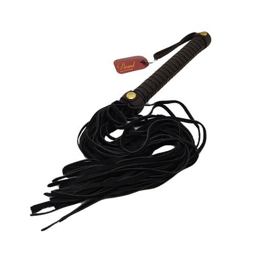 Bound nubuck leather flogger - spanking paddles and floggers peaches and screams