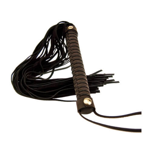 Bound nubuck leather flogger - spanking paddles and floggers peaches and screams