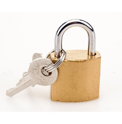 Bound padlock and key - bondage restraints peaches and screams