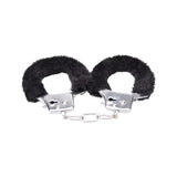 Bound to play. Heavy duty furry handcuffs black - bondage restraints peaches and screams