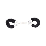 Bound to play. Heavy duty furry handcuffs black - bondage restraints peaches and screams