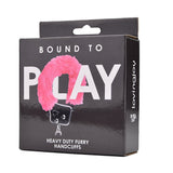 Bound to play. Heavy duty furry handcuffs pink - bondage restraints peaches and screams