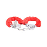 Bound to play. Heavy duty furry handcuffs red - bondage restraints peaches and screams