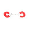 Bound to play. Heavy duty furry handcuffs red - bondage restraints peaches and screams