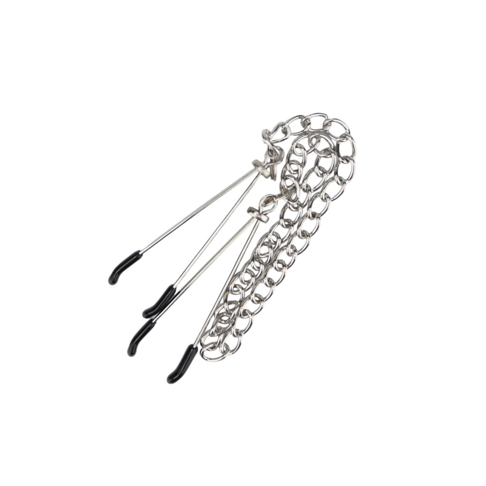 Bound to please nipple clamps & chain - clit and nipple clamps peaches and screams