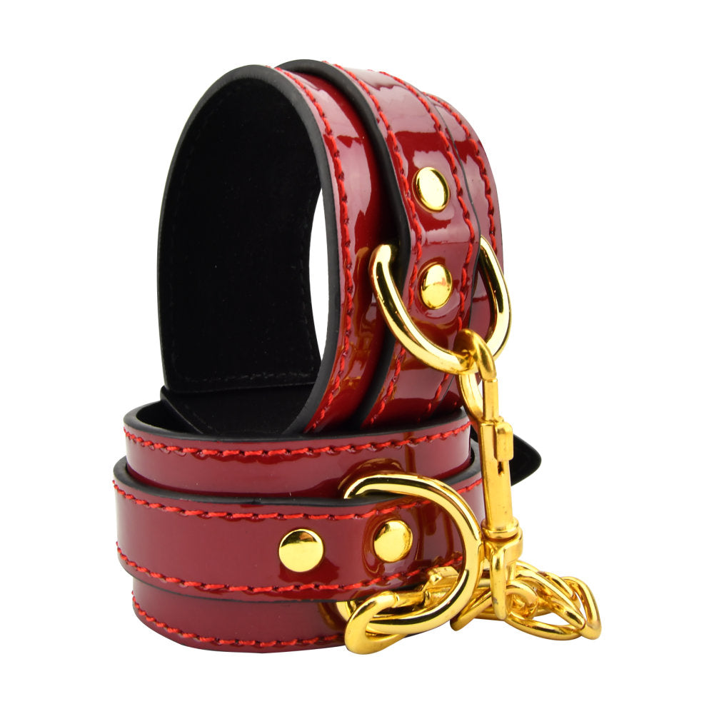 Bound to please red wrist cuffs - bondage restraints peaches and screams