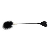 Bound to please silicone heart shaped crop with feather tickler - spanking paddles and floggers peaches and screams