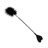 Bound to please silicone heart shaped crop with feather tickler - spanking paddles and floggers peaches and screams