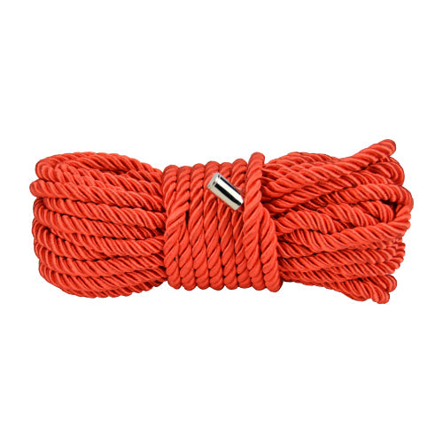 Bound to please silky bondage rope 10m red - bondage restraints peaches and screams