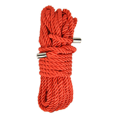 Bound to please silky bondage rope 10m red - bondage restraints peaches and screams