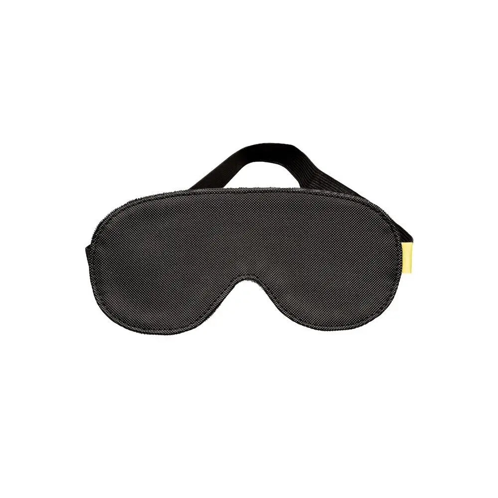 California exotic black faux leather blackout eye mask - peaches and screams