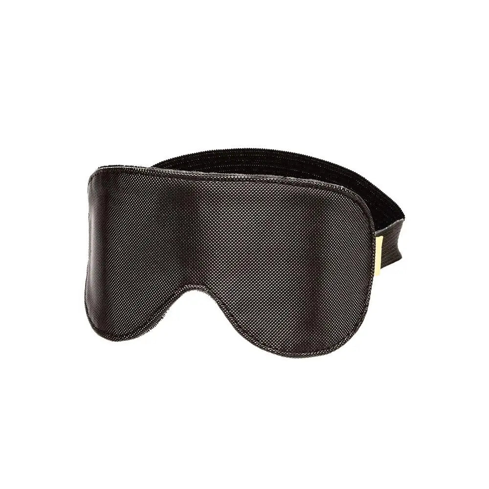 California exotic black faux leather blackout eye mask - peaches and screams
