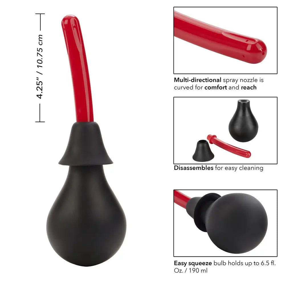 California exotic black ultra 9 inch anal douche with bulb - peaches and screams