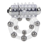California exotic clear jelly vibrating ring with stroker beads - peaches and screams