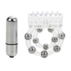 California exotic clear jelly vibrating ring with stroker beads - peaches and screams
